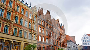 Beautiful old building in Germany - facade at historical center of Hannove