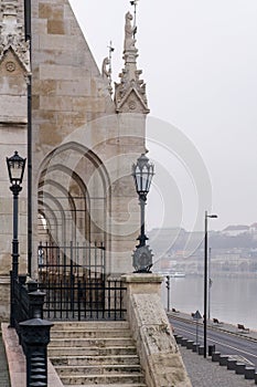 Beautiful old building of the Hungarian Parliament in neo-Gothic style