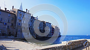 Beautiful old buildings in small Adriatic coast city Rovinj, Croatia