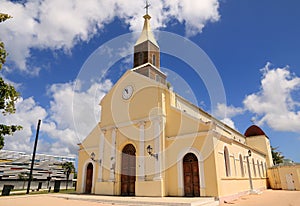 Beautiful, old church in Port Louis, Grande-Terre, Guadeloupe (France)