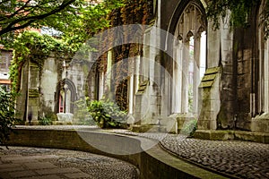 A beautiful old church transformed into public park in London.