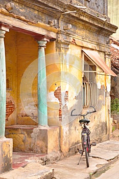 Beautiful old colored walls in Pondicherry
