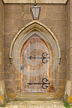 Beautiful old door at the entrance to the Campbell Memorial Uniting Church