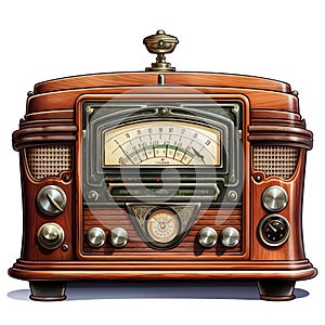 beautiful Old-fashioned radio clipart illustration