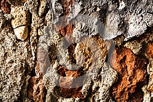 Beautiful Old Grunge Uneven Brick Texture of Concrete Rough Wall