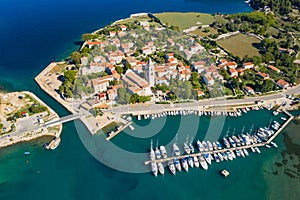 Beautiful old historic town of Osor with bridge connecting islands Cres and Losinj, Croatia