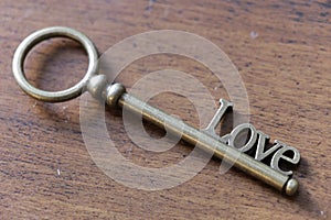 Beautiful Old Key with the word Love