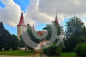 Beautiful old renaissance castle or palace in Stoszowice, Poland.