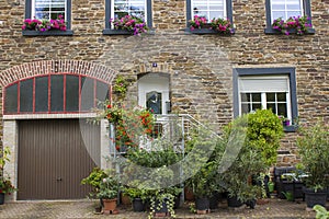 Beautiful old residential architecture in Trei-Karden on the Moselle