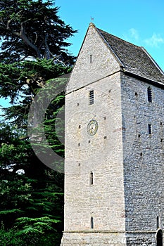 beautiful old stone medieval village church in Herefordshire in England