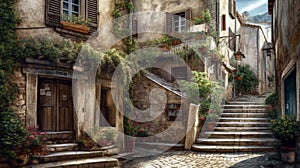 Beautiful old street. art beautiful old town of Provence