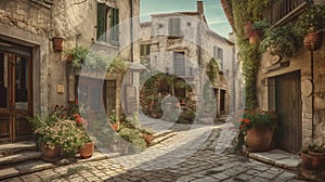 Beautiful old street. art beautiful old town of Provence