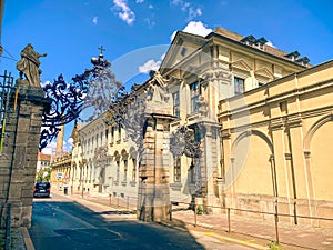 A beautiful old street in WÃ¼rzburg, Germany