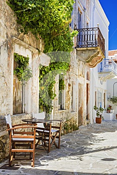 Beautiful old streets of Greece. Naxos island