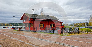 Beautiful Old town with historic wooden houses in Loviisa, Finland photo