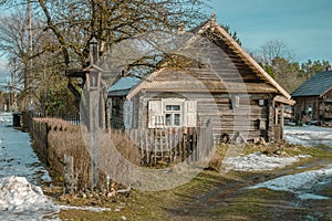 Beautiful old traditional wooden house in the village