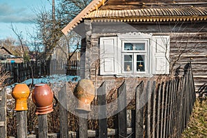 Beautiful old traditional wooden house in the village