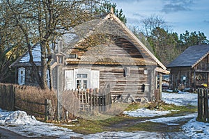 Beautiful old traditional wooden house in the village