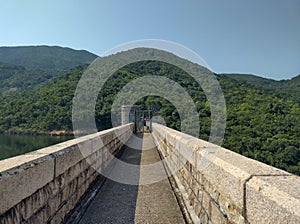 Beautiful old view beach irrigation Resorvoir in Hong Kong Tai tam country park waterworks Heritage trail