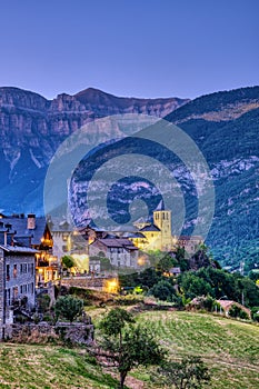 The beautiful old village of Torla in the spanisch Pyrenees