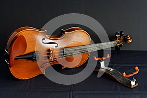 Beautiful old violin and bridge