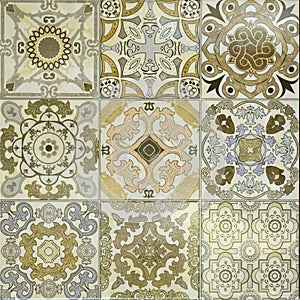 Beautiful old wall ceramic tiles patterns