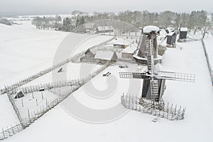 Windmills in Angla Saaremaa Estonia photo