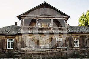 Beautiful old wooden house in the city