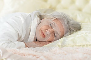 Beautiful older woman sleeping