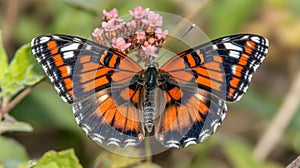A Beautiful Orange Black And White Butterfly
