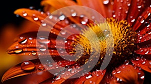 Beautiful orange gerbera flower with water drops close-up