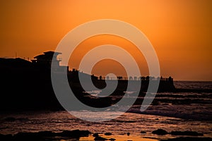 Beautiful orange sunset sky over La Jolla, San Diego