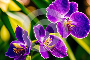 A beautiful orchid flowers. Blooming Splendor. The Enchanting World of Orchids. Generative AI