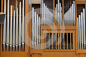 Beautiful organ pipes in church