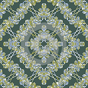 Beautiful organised French style garden vector seamless pattern.