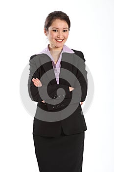 Beautiful oriental business woman arms folded