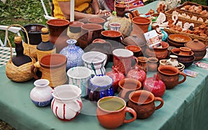 Beautiful original ceramic ware made from clay on a Potter's wheel handmade and firing