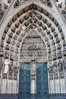 Beautiful ornage door way in Cathedral Cologne