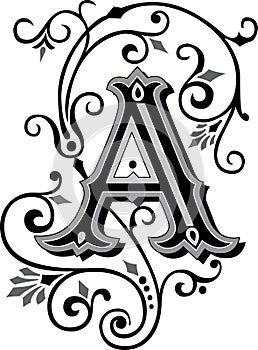 Beautiful ornament, Letter A