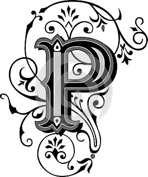 Beautiful ornament, Letter P