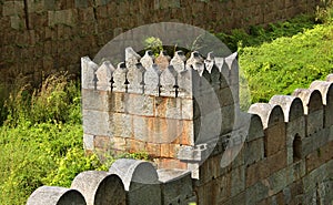 A beautiful ornamental battlement with wall photo