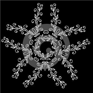 Beautiful ornamental rosette. For ethnic or tattoo design.