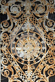 Beautiful ornate tomb door in the Pere Lachaise cemetery. Paris