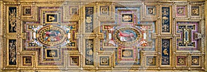 Beautiful ornated ceiling in the Church of San Silvestro al Quirinale in Rome, Italy. photo