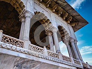 Beautiful ornated Interior of Red Fort, Agra