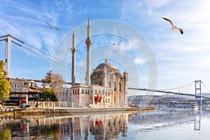 Beautiful Ortakoy Mosque and the Bosporus, Istanbul, Turkey