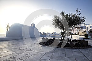 Beautiful orthodox church on Santorini, Greece. Local church in Oia village, Santorini island, Greece - Immagine photo