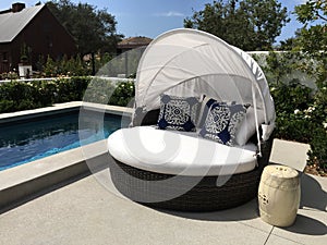 Beautiful Outdoor Patio Pool and Cabana photo