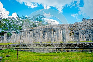 Beautiful outdoor view of Chichen Itza Mayan ruins in Mexico photo