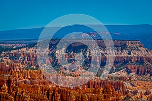 Beautiful outdoor view of Hoodoo landscape of Bryce Canyon National Park photo